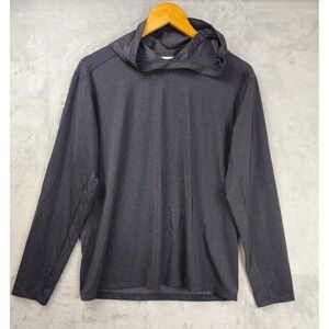Aha Selected Mens Small Quick Dry Hoodie Lightweight Shirt Dark Gray Performance